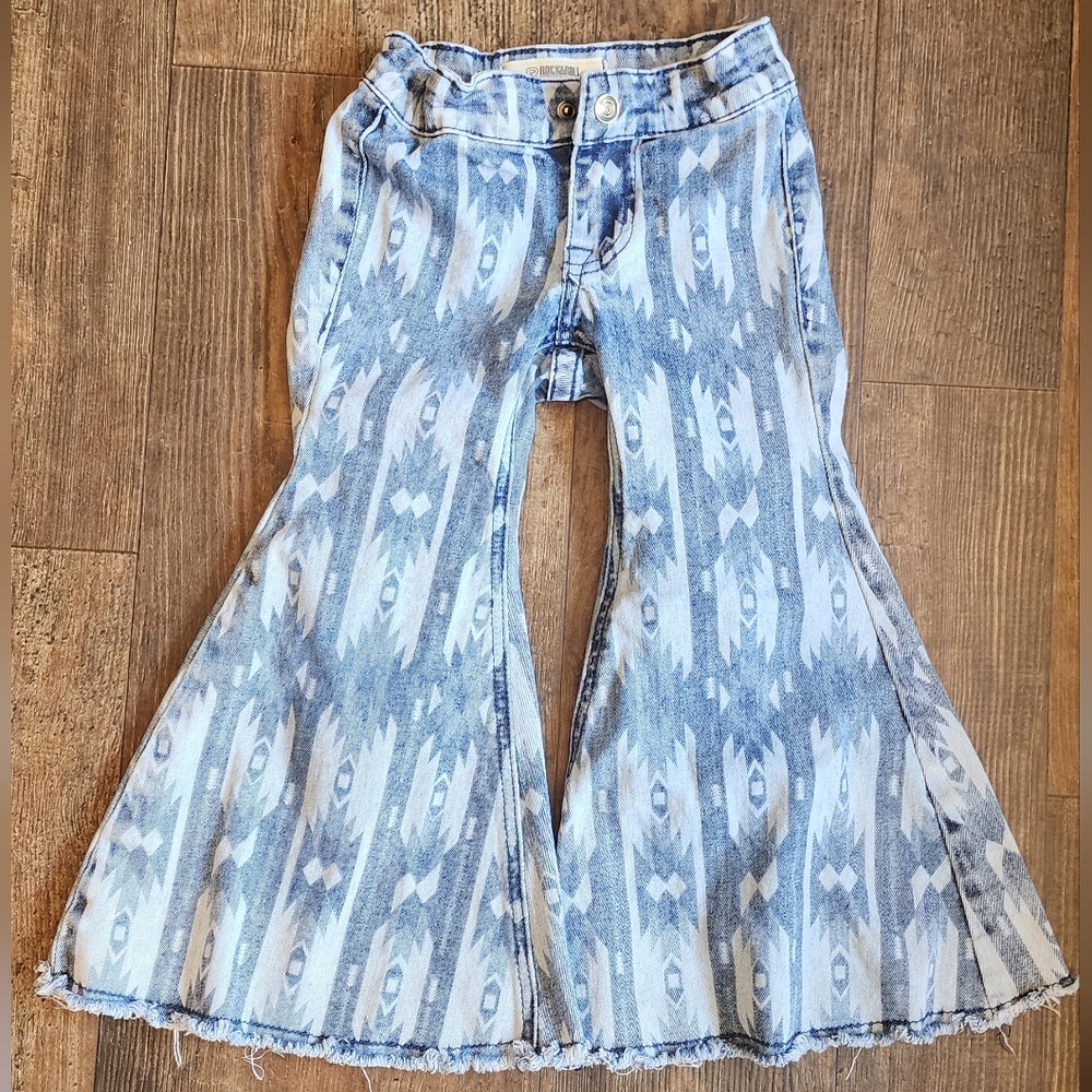 Rock And Roll Denim Toddler Flares 4T